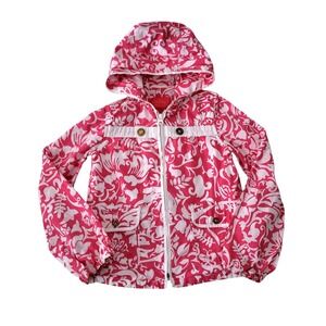 Lilly Pulitzer Jubilee Pink Jacket Girls 12 Cotton‎ Spring Hood 50th Anniversary